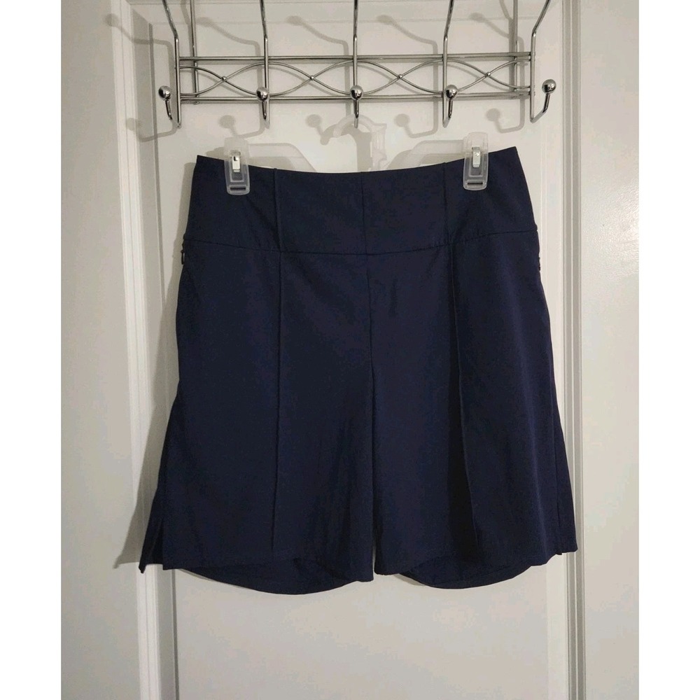 Kinona Women's Pull-on Bermuda Shorts Navy Blue Stretch Pockets Golf Size M